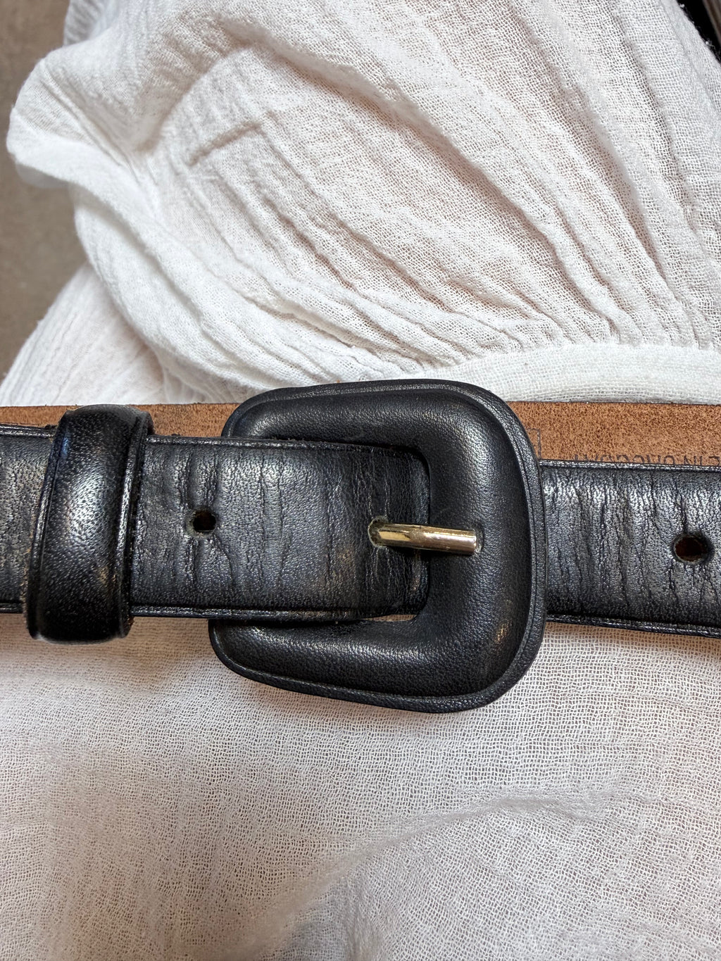 Vintage black leather belt