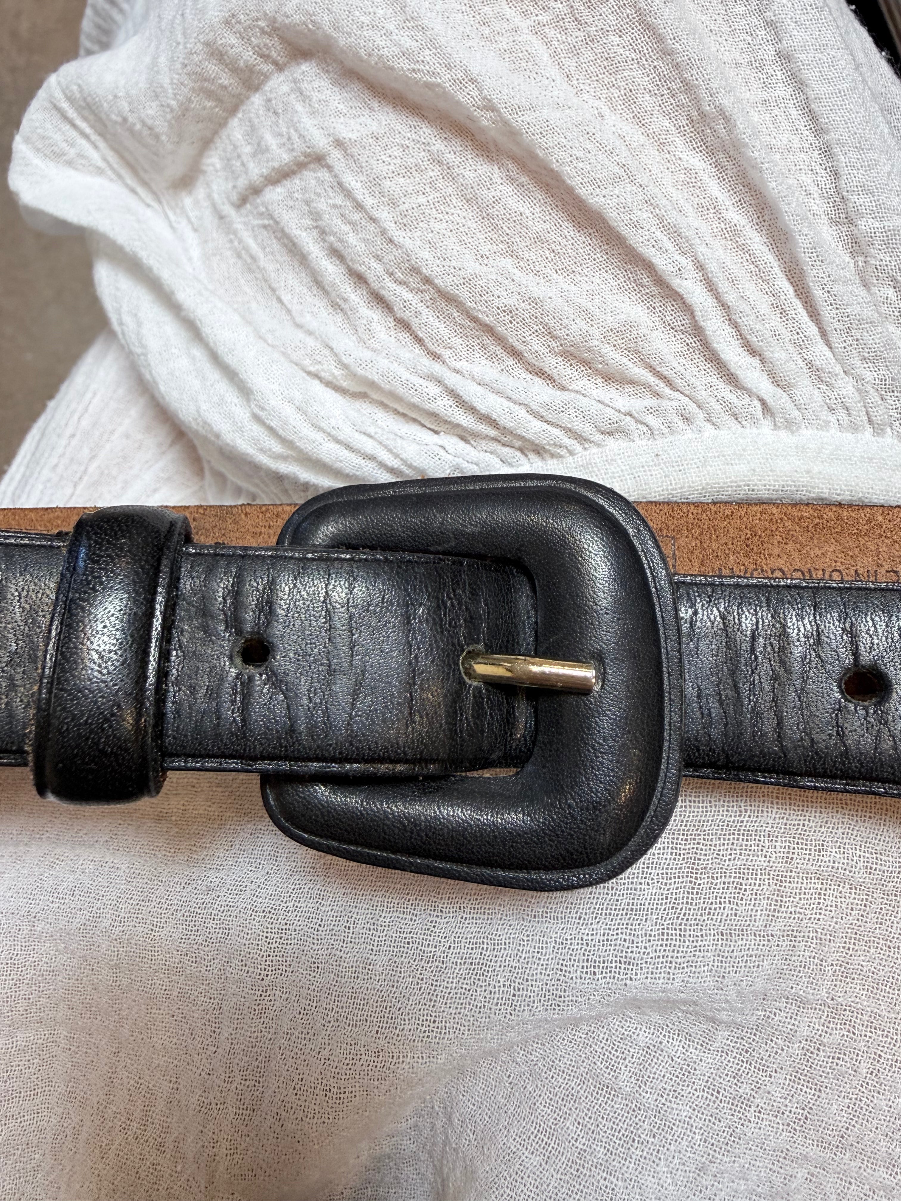 Vintage black leather belt
