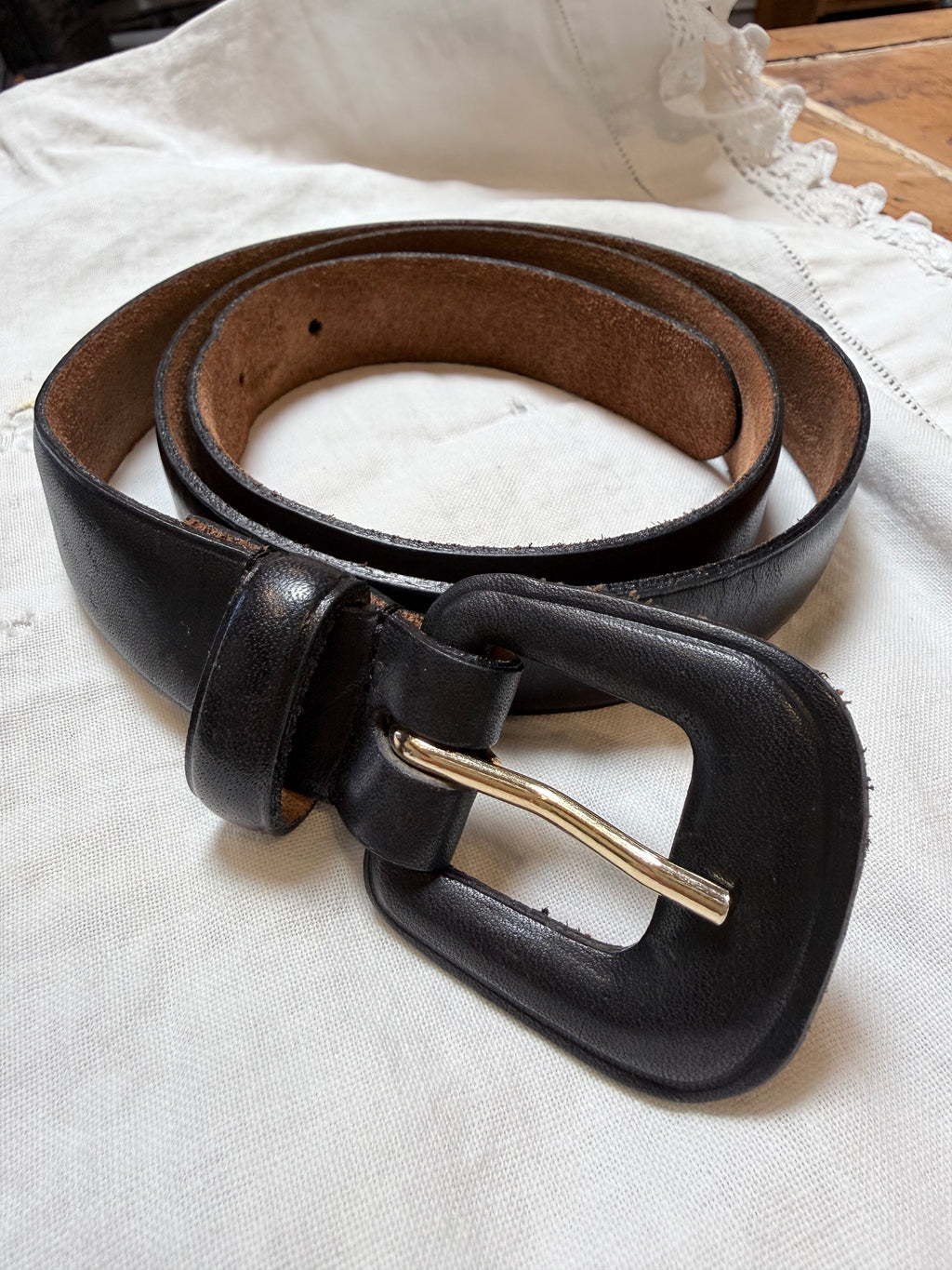 Vintage black leather belt