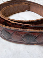 Vintage saddle leather waist belt