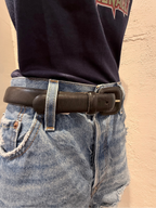Vintage black leather belt
