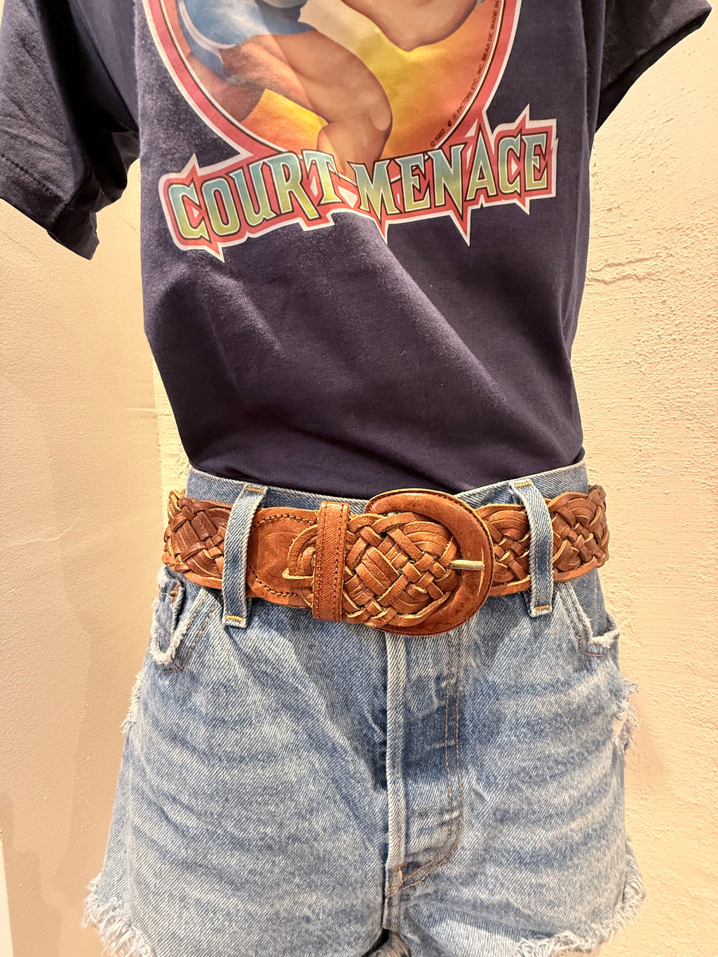 Bohemian - style braided leather belt