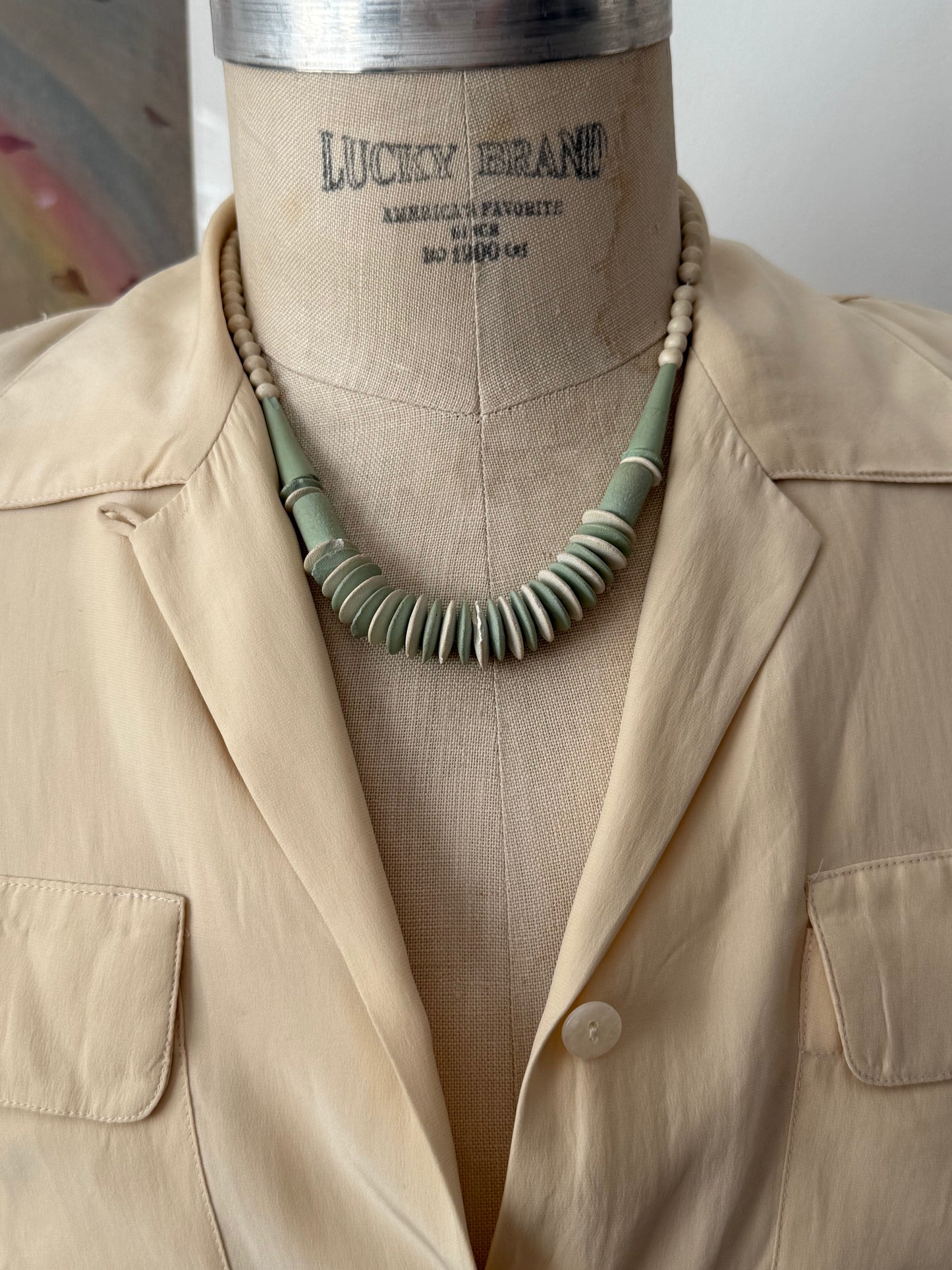 Painted wooden necklace