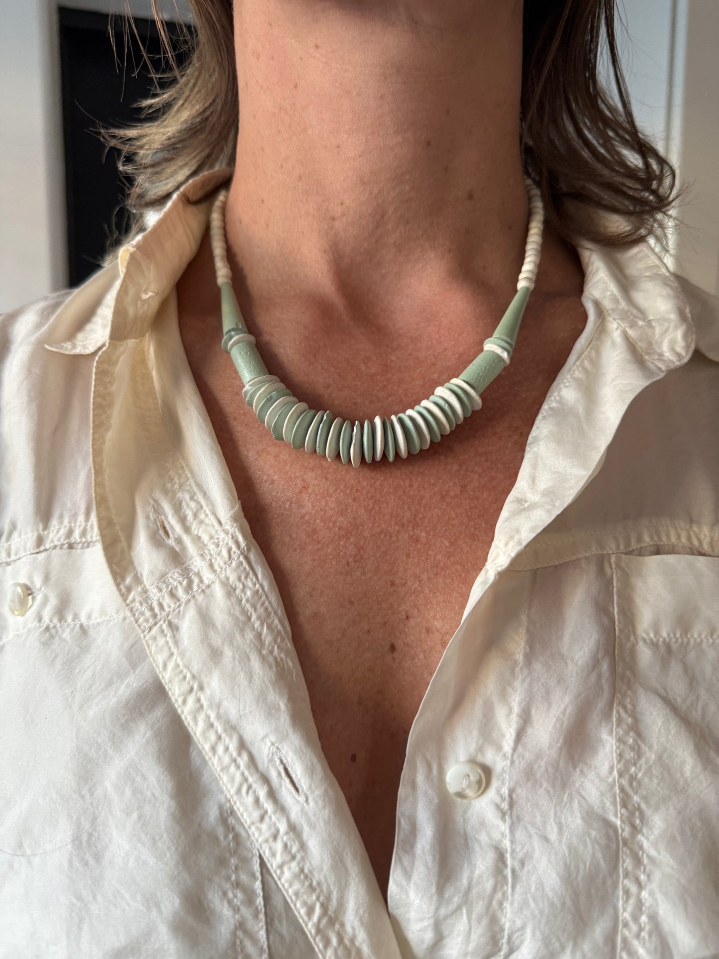 Painted wooden necklace