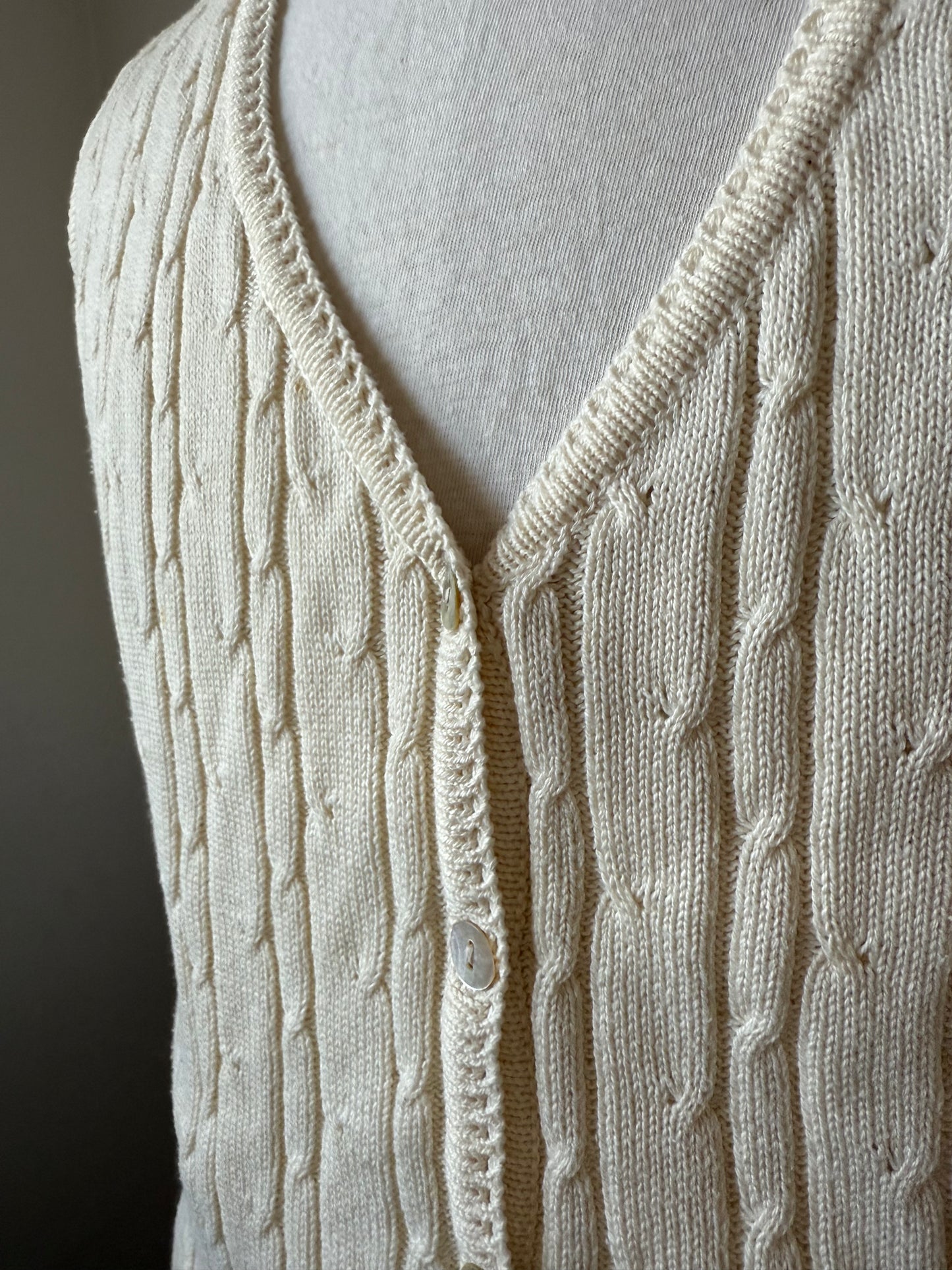 Cable knit vest