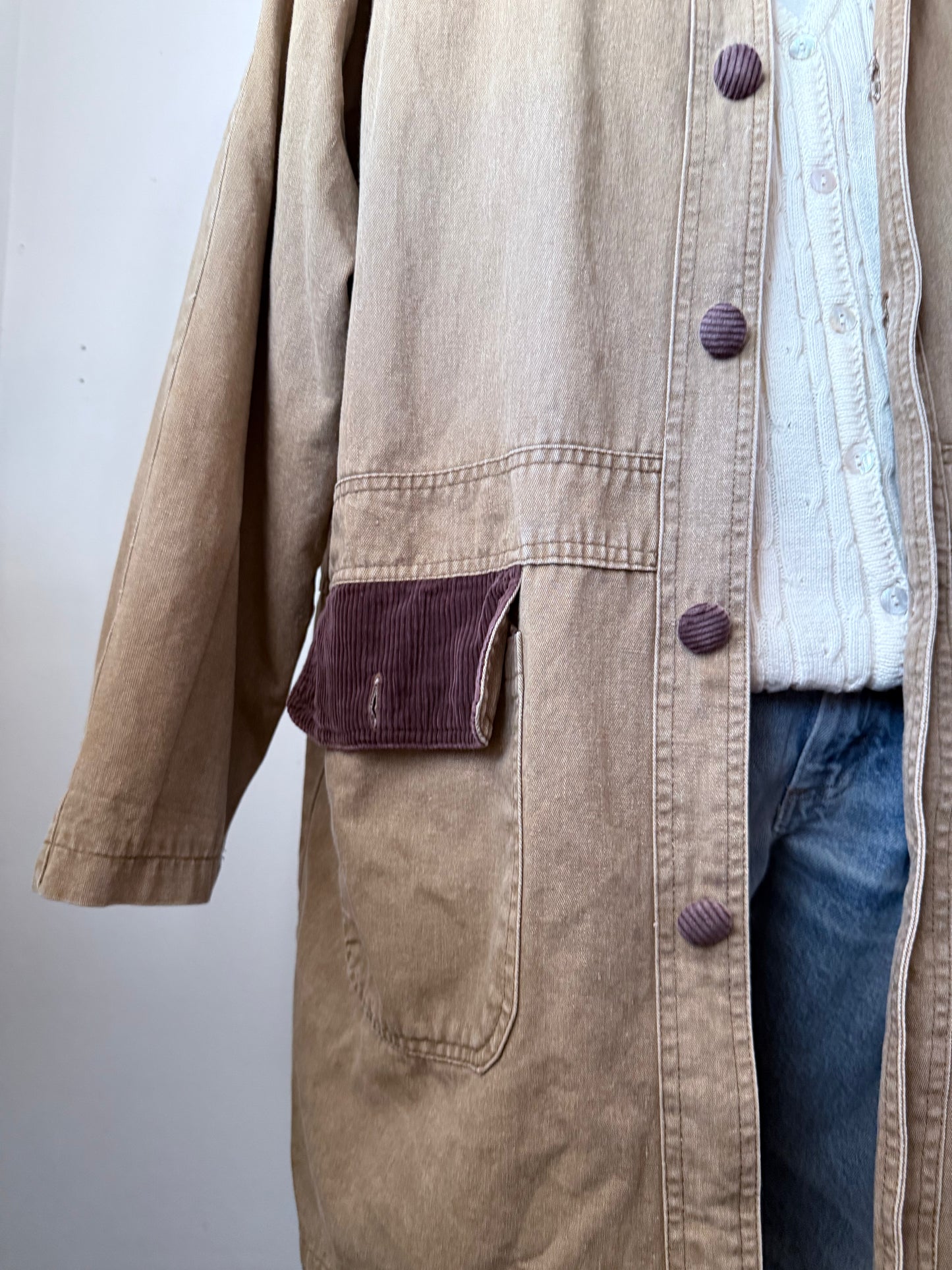 Barn Coat with corduroy details.