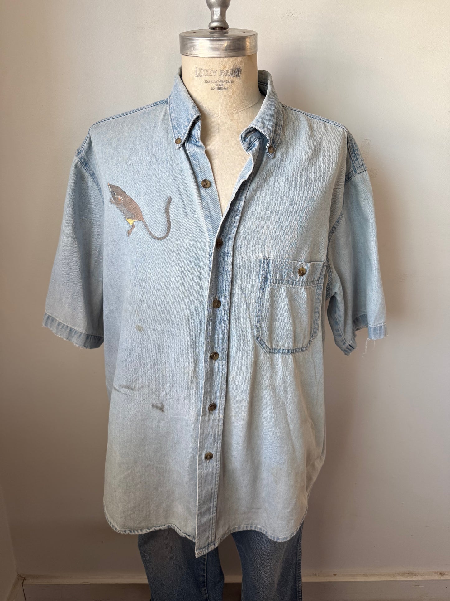 Denim enviromental short sleeveshirt