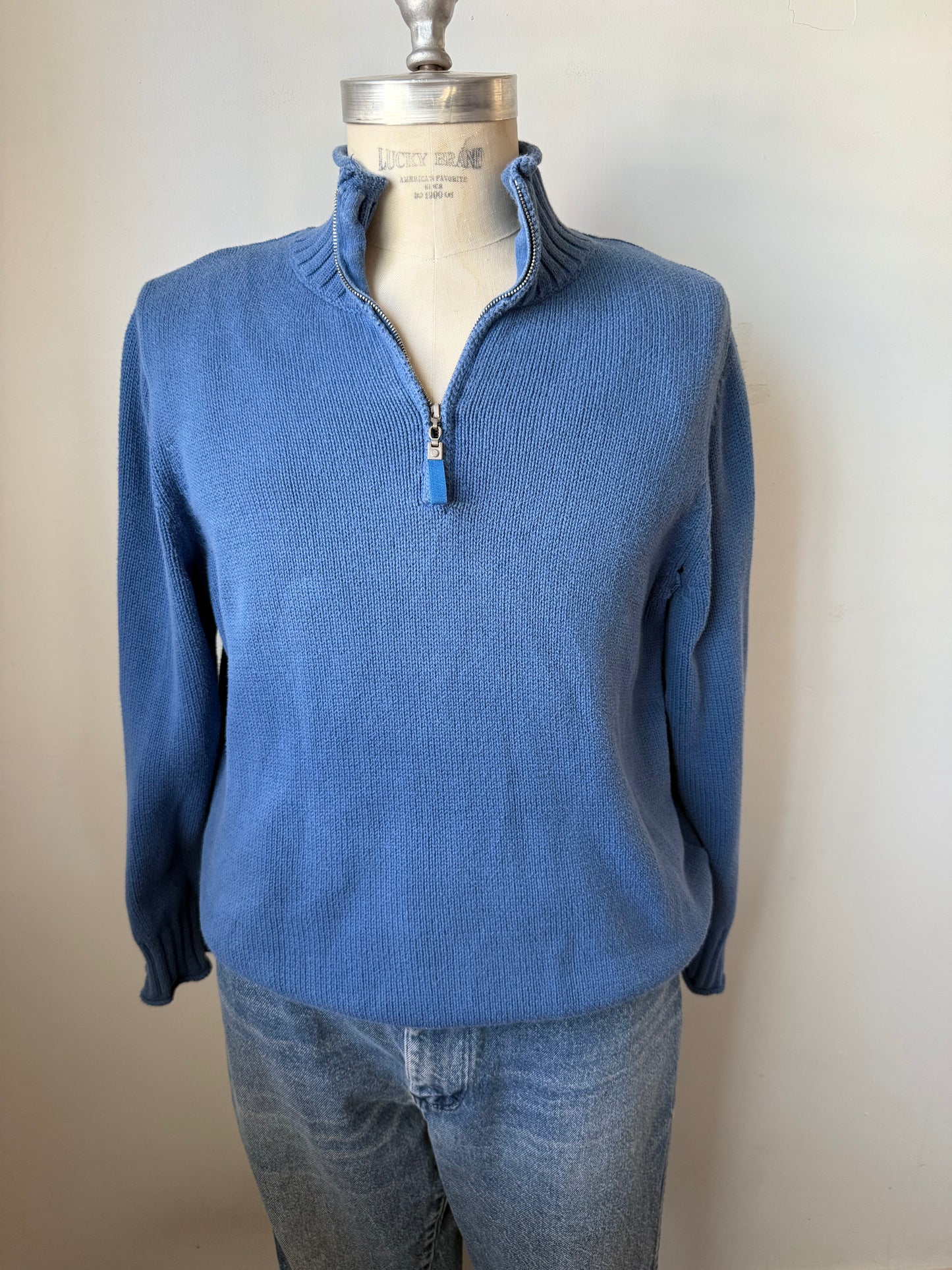 3/4 Zip cotton sweater