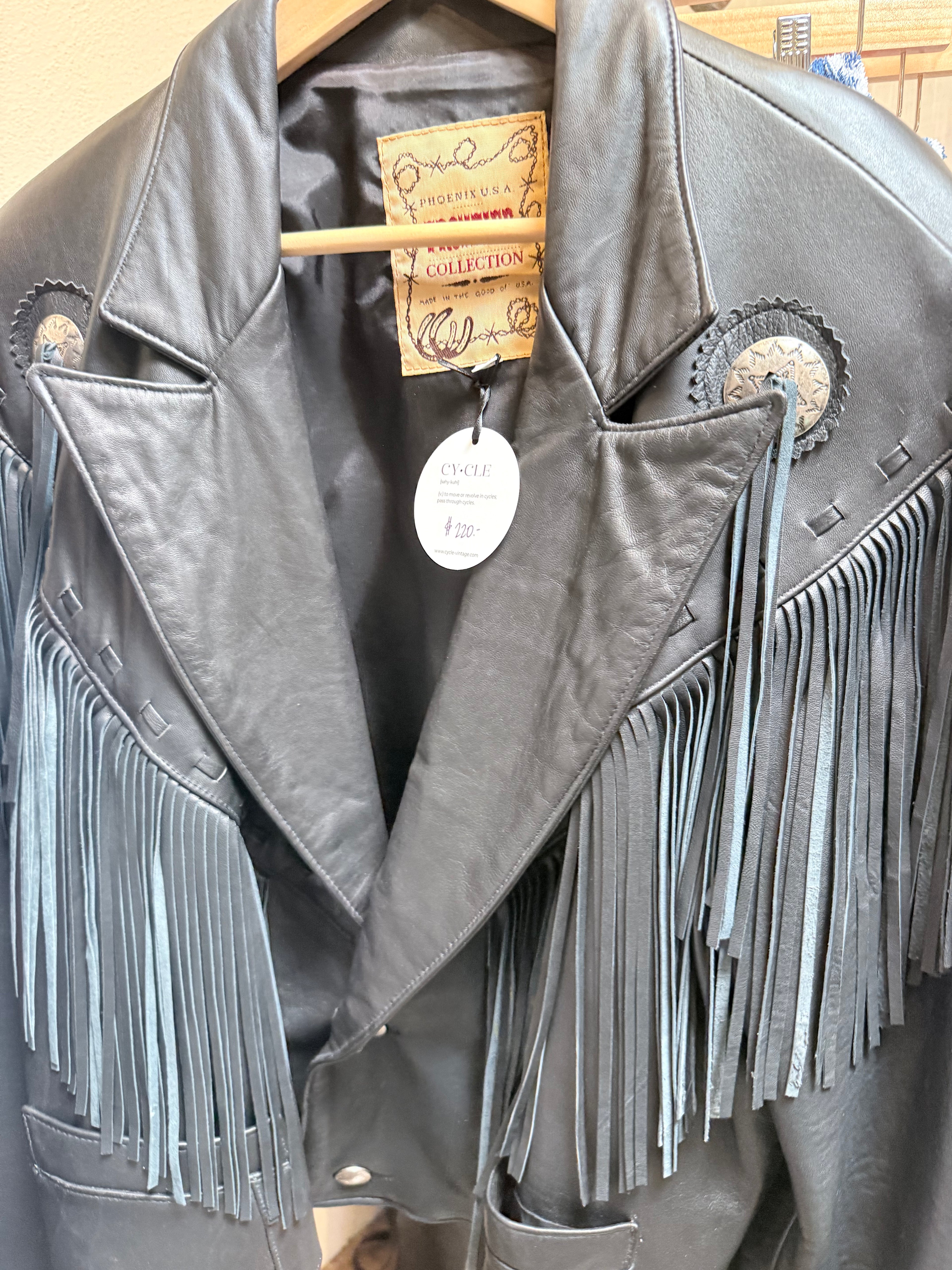 Cycle Vintage - Black Leather tassles