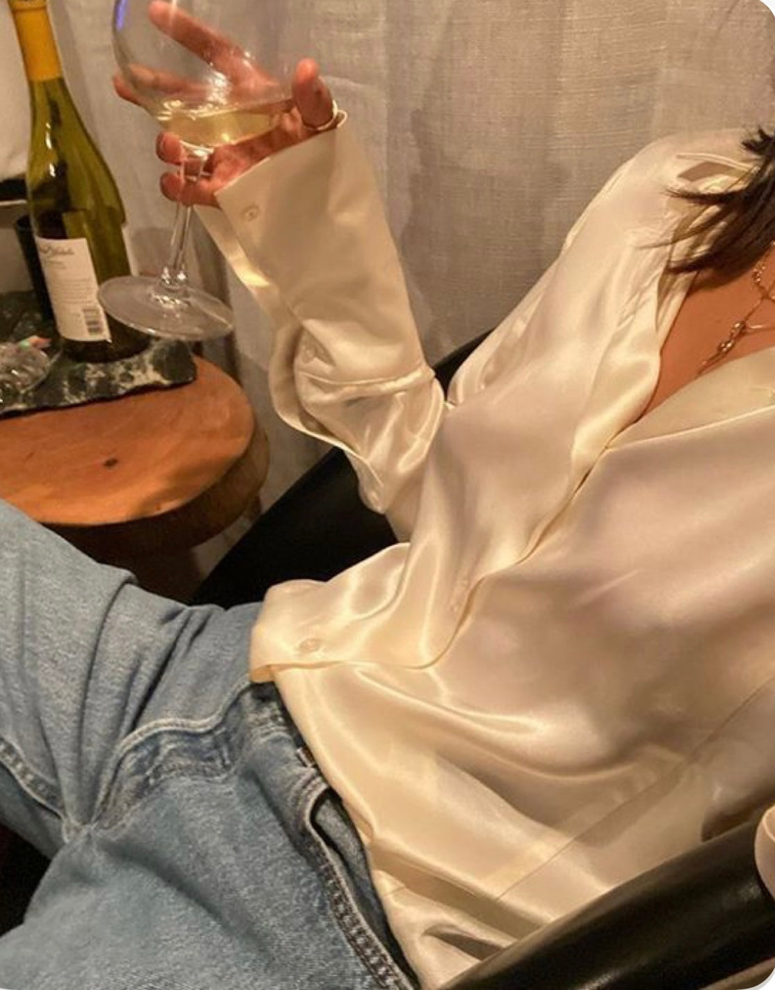 Big Pocket Silk Blouse