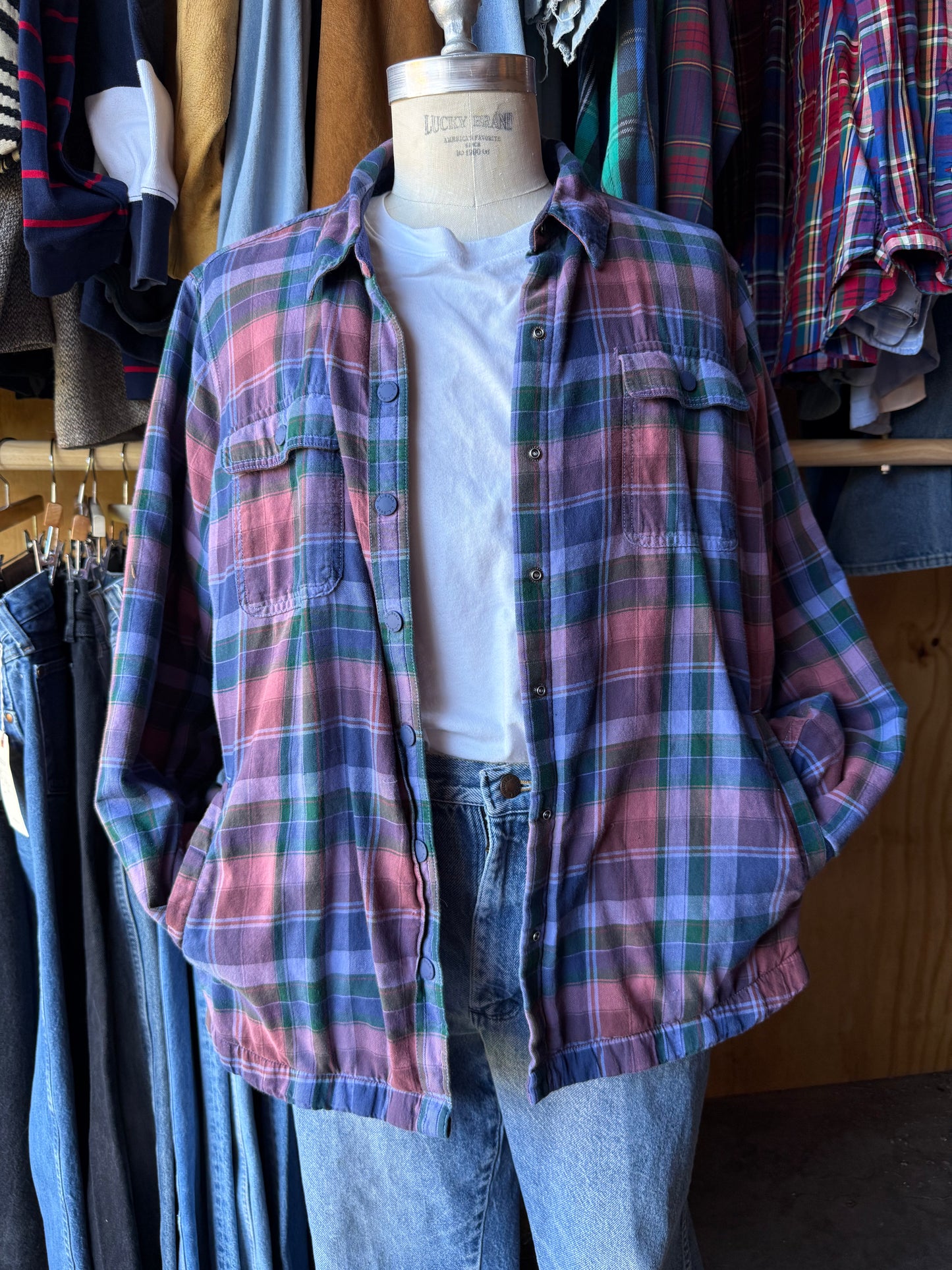 LL Bean flannel lined plaid shirt