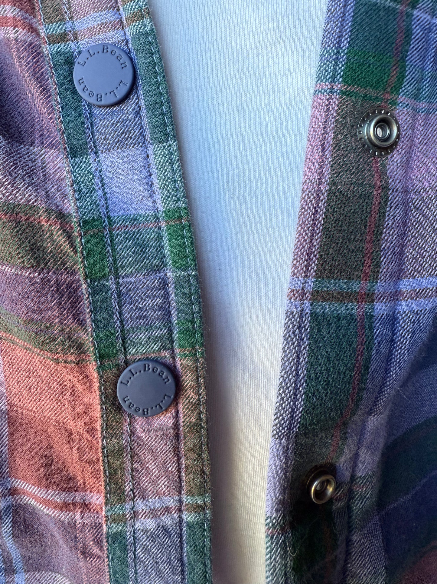 LL Bean flannel lined plaid shirt