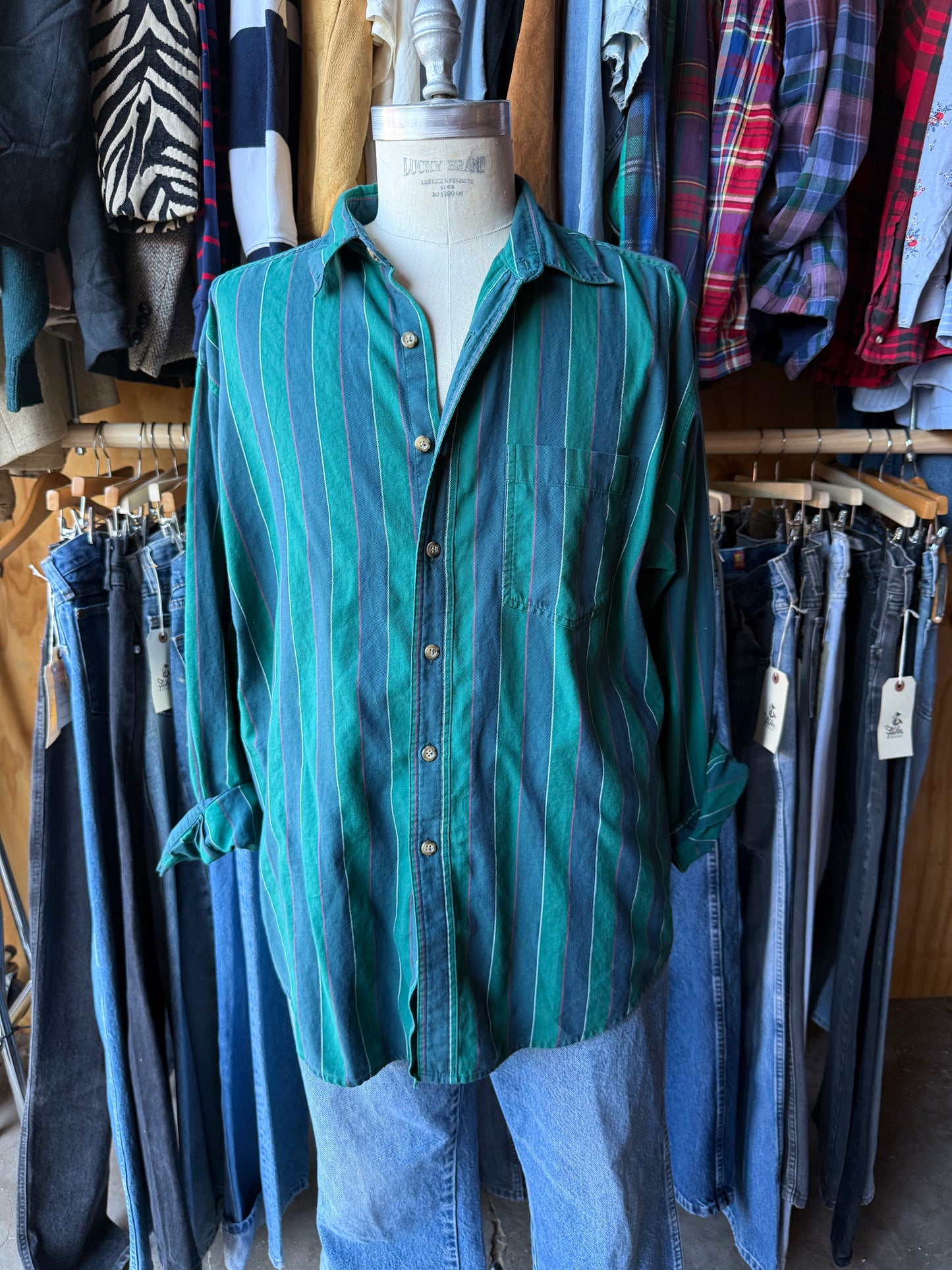 Vintage Gap stripe woven shirt