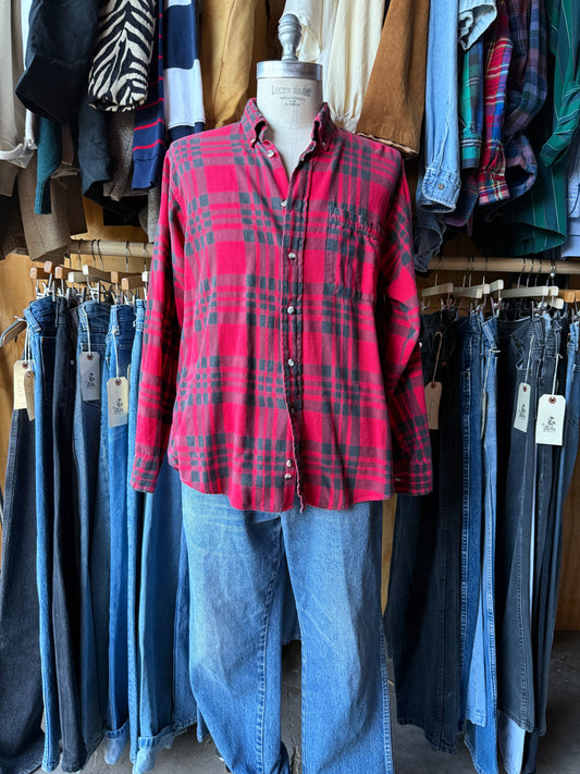 Vintage Sears - Red & Black flannel
