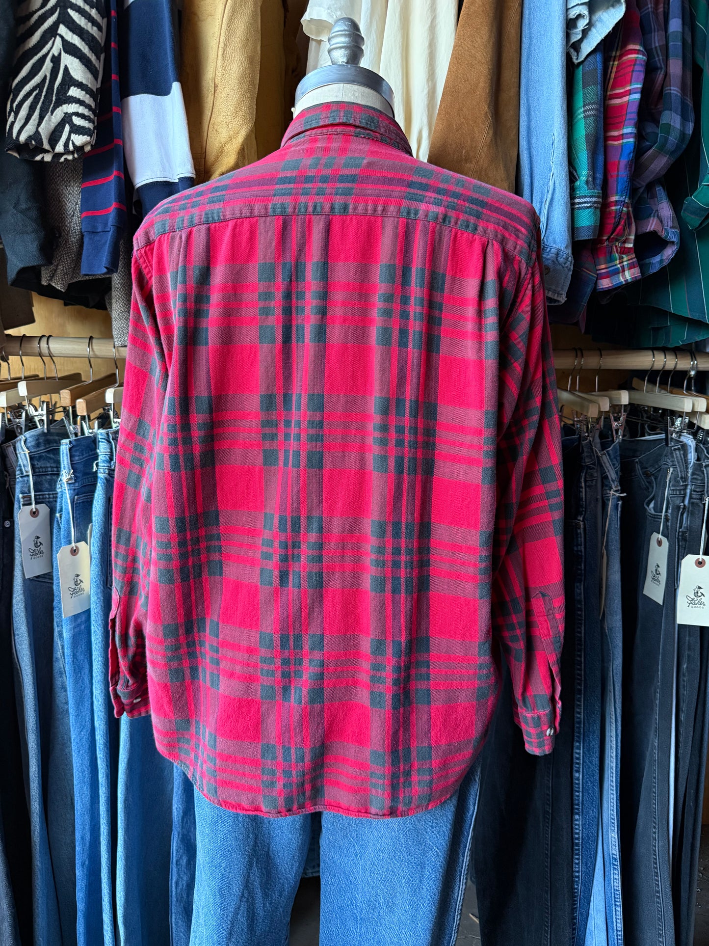 Vintage Sears - Red & Black flannel