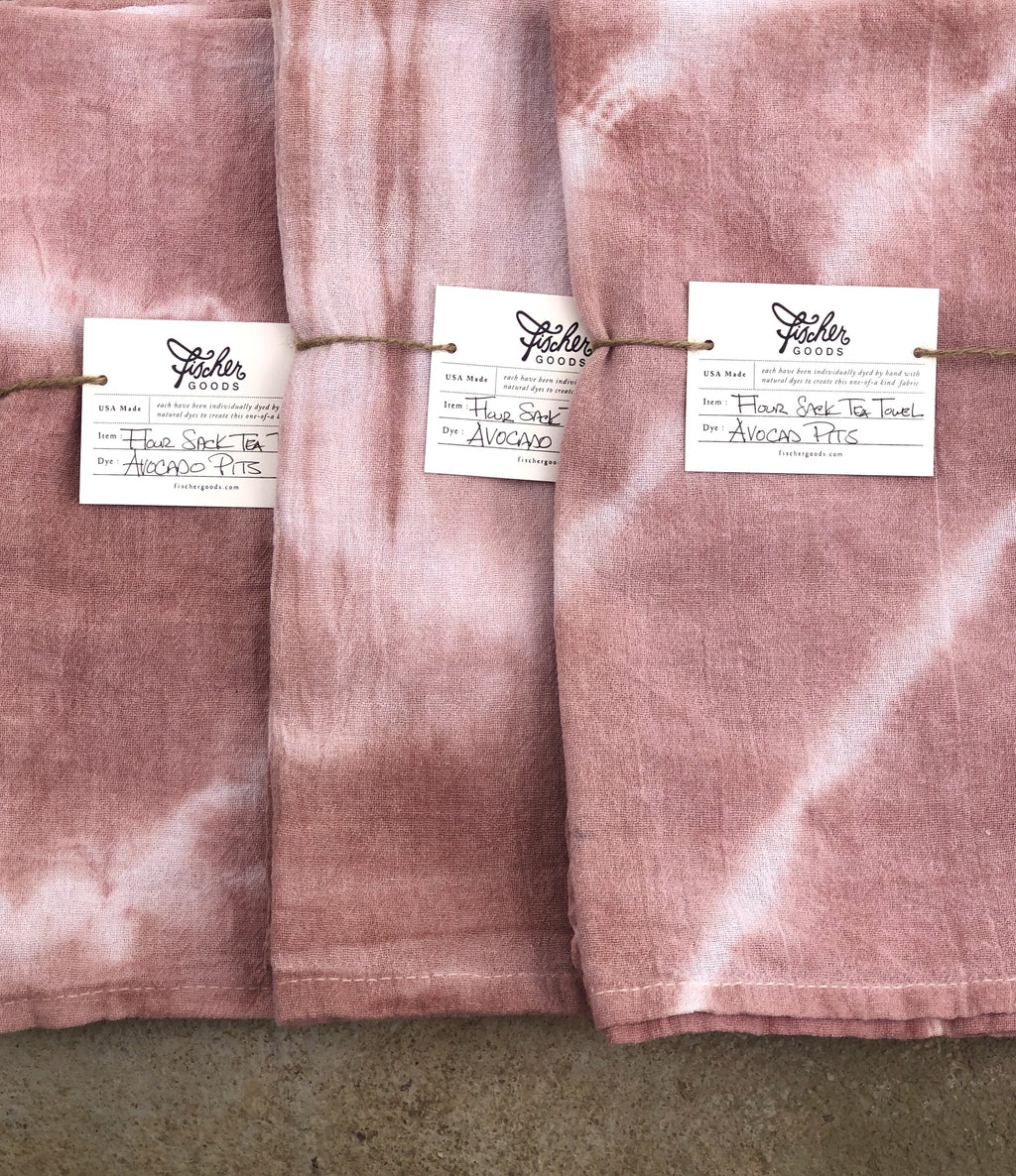 Natural Dyed Tea Towel - Avocado Pits and Skins