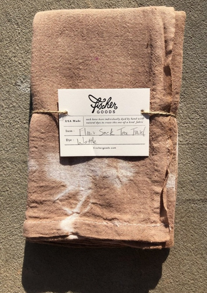 Natural Dyed tea Towel - Wattle