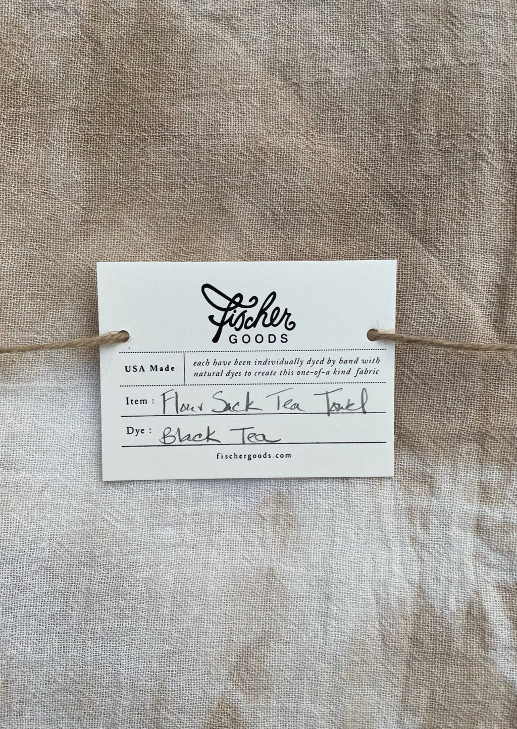 Natural Dyed tea Towel - Black Tea