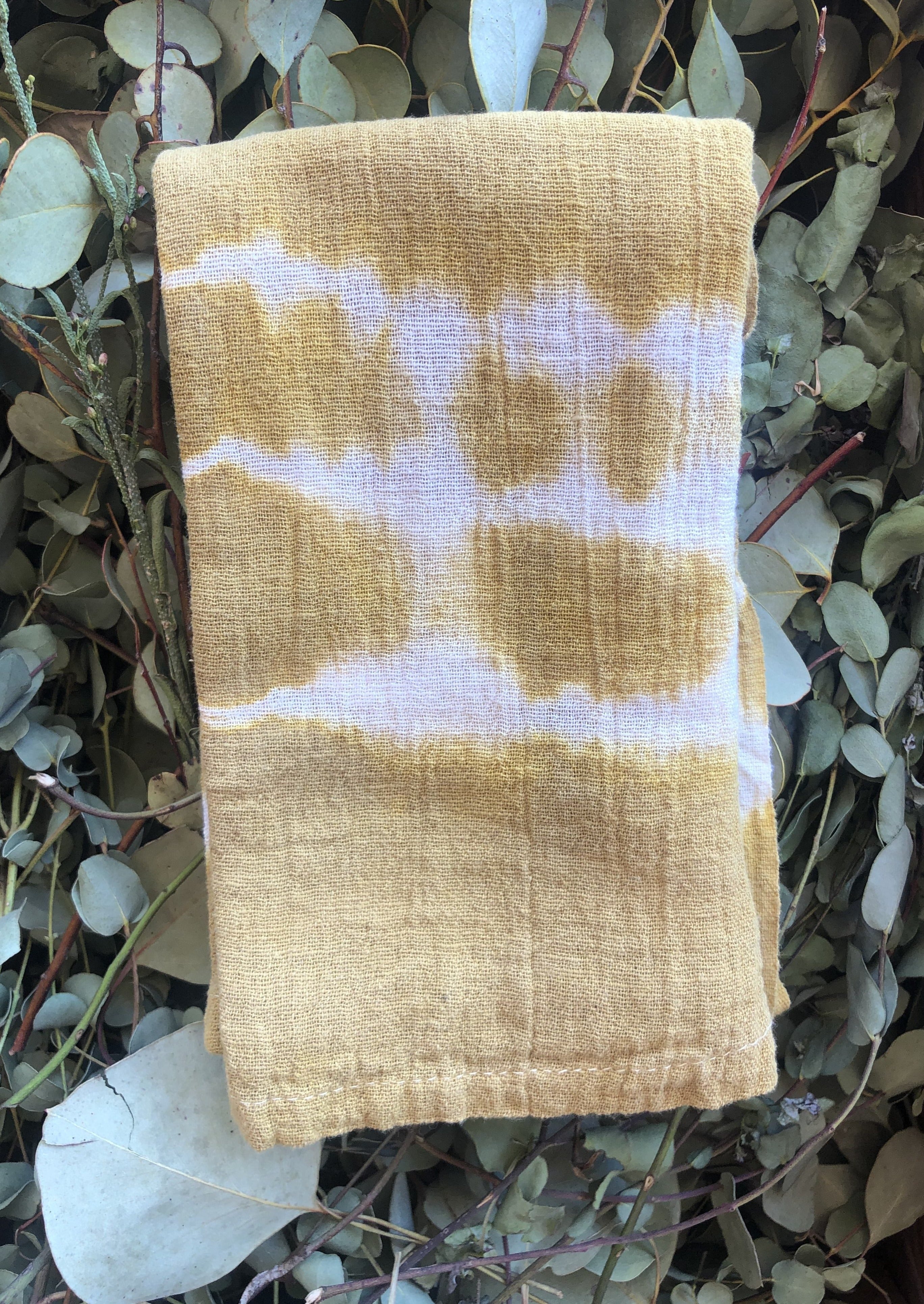 Natural Dyed Tea Towel - Eucalyptus