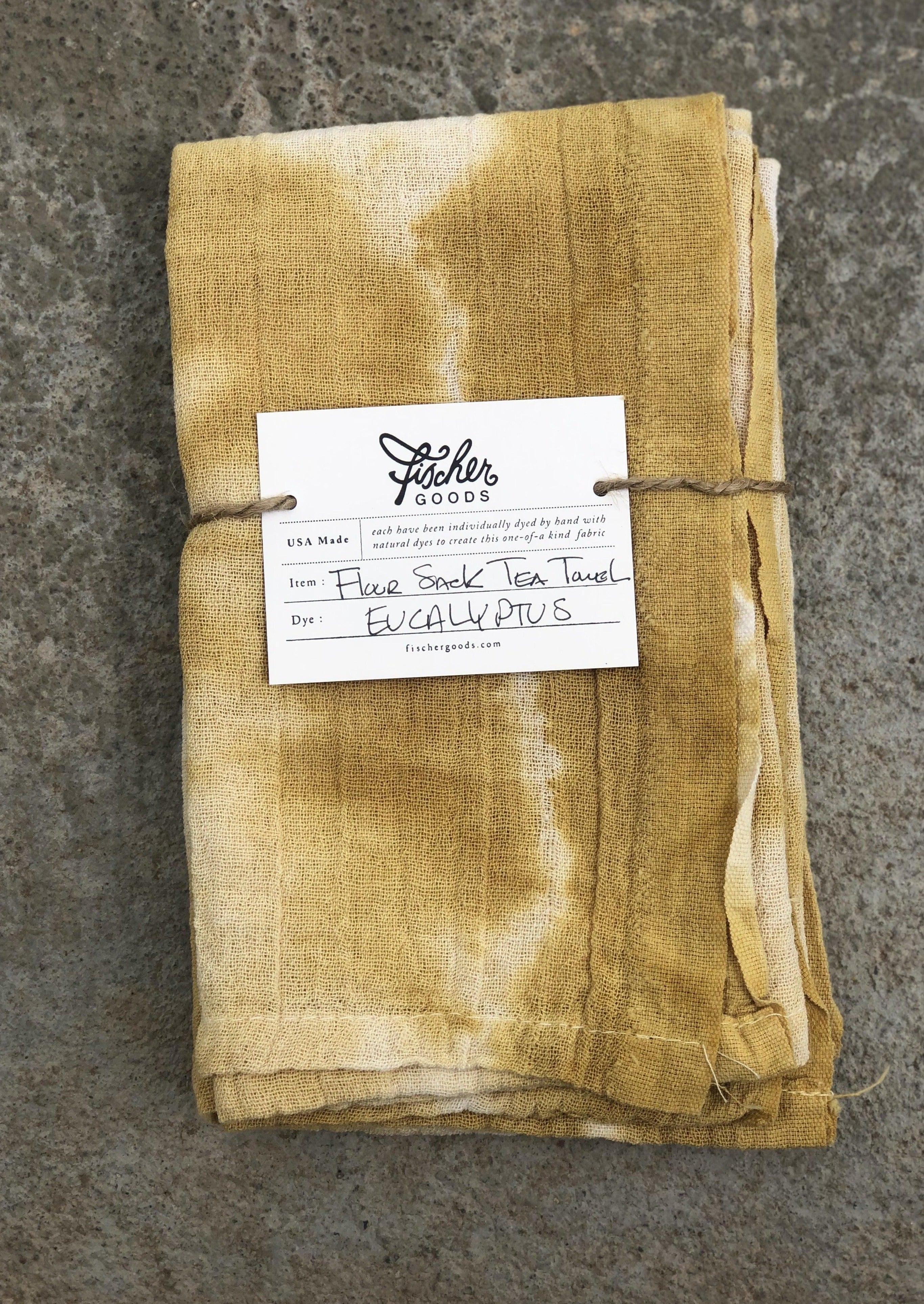 Natural Dyed Tea Towel - Eucalyptus