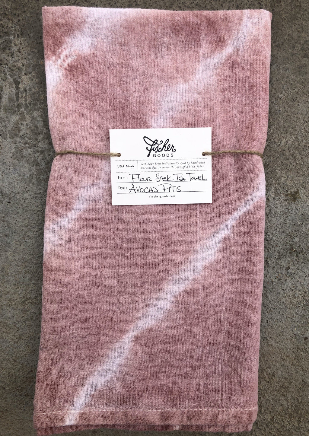 Natural Dyed Tea Towel - Avocado Pits and Skins