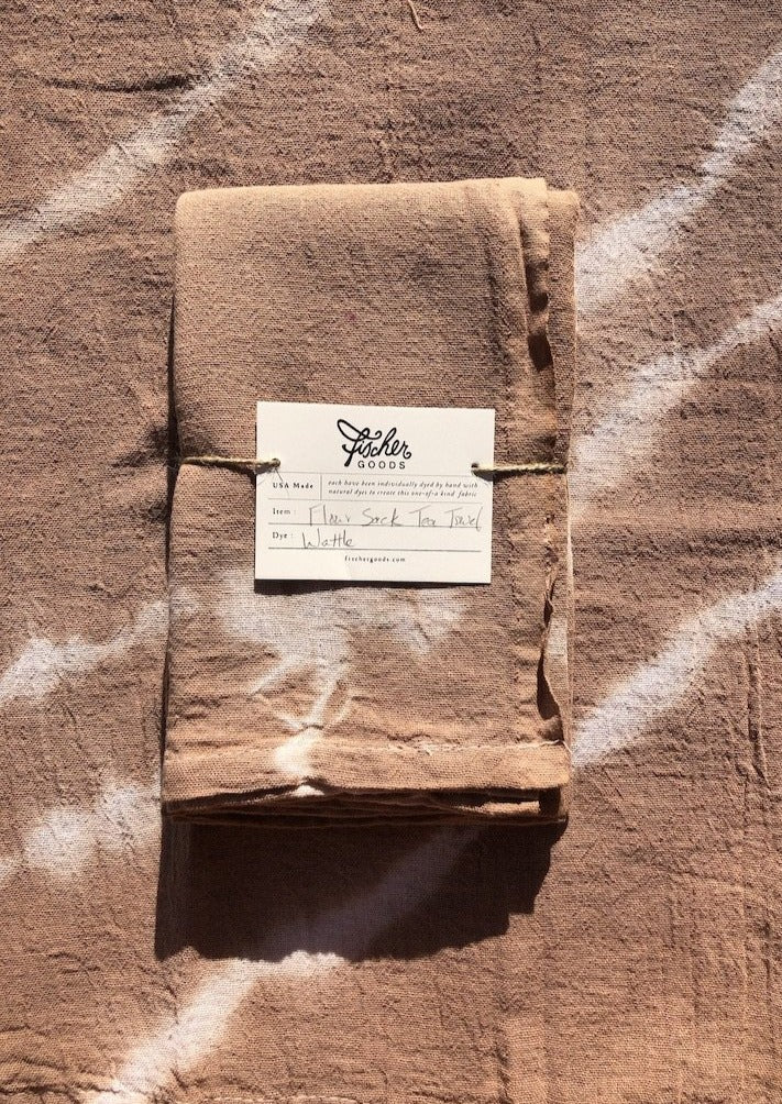 Natural Dyed tea Towel - Wattle