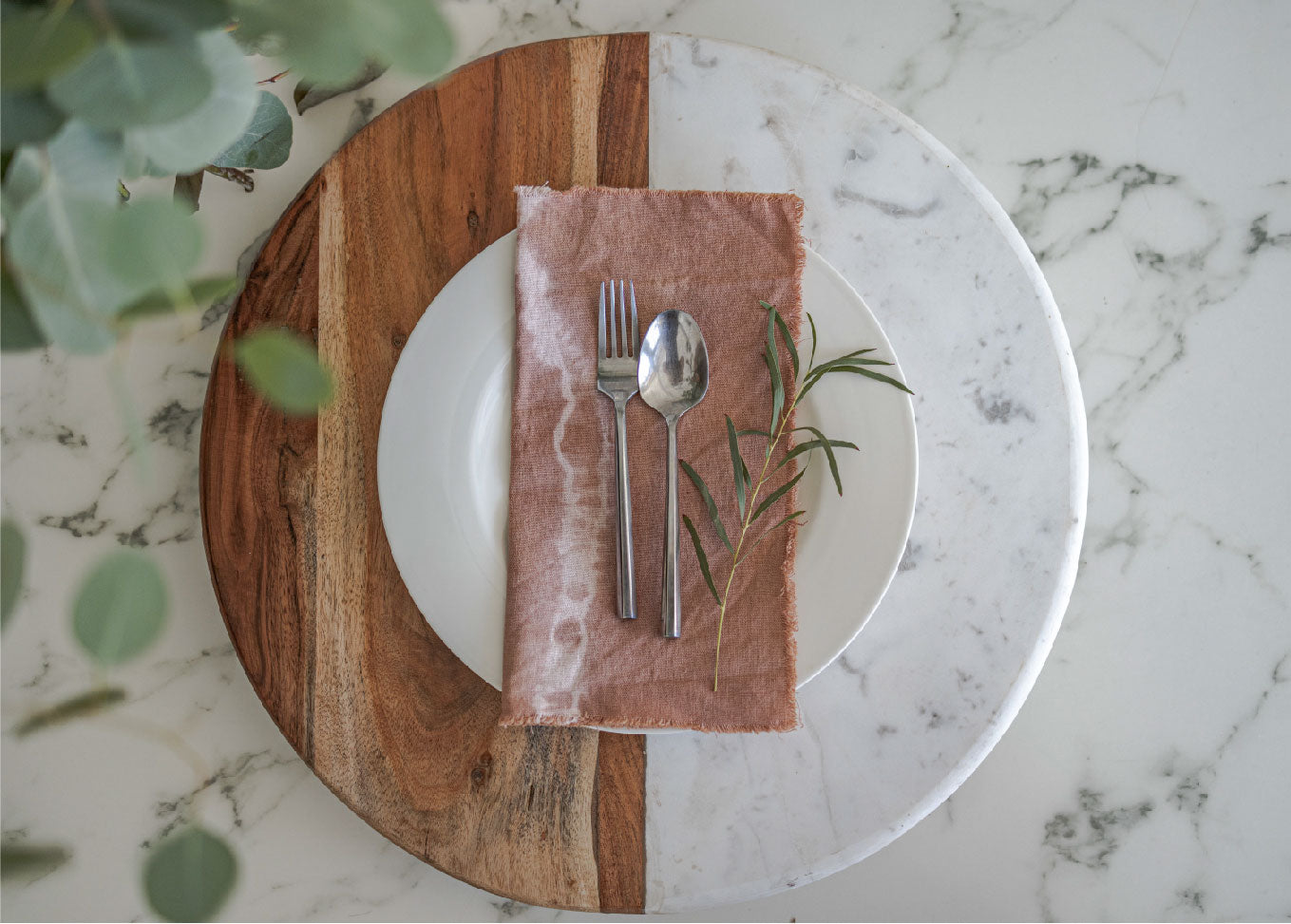 Raw Edge Natural Dye Linen Napkin - Quebracho Rojo