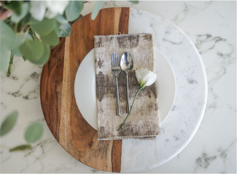 Natural Dye Linen Napkin - Chestnut + Iron