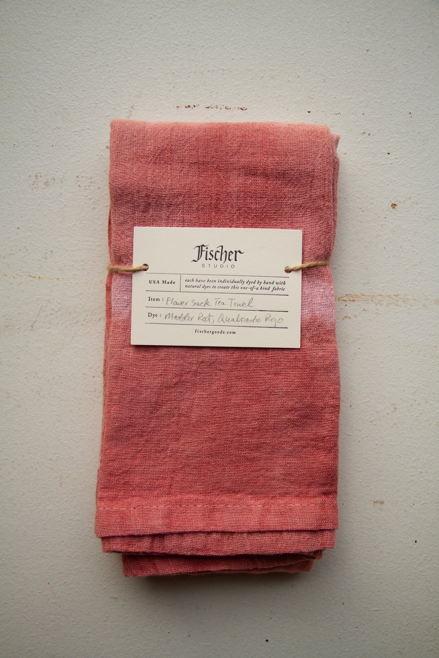 Natural Dyed Tea Towel - Madder Root