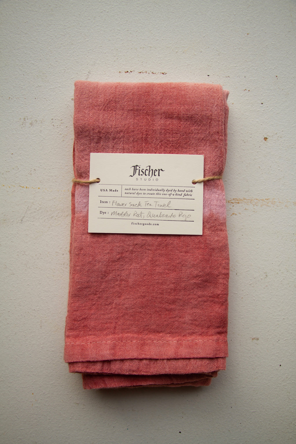 Natural Dyed Tea Towel - Madder Root